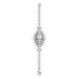 American Diamond Floral Cascade Complete Jewelry Set in 925 Sterling Silver