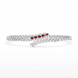Red & White Marquise Stone Statement Jewelry Set in 925 Sterling Silver