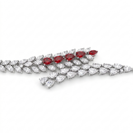 Red & White Marquise Stone Statement Jewelry Set in 925 Sterling Silver