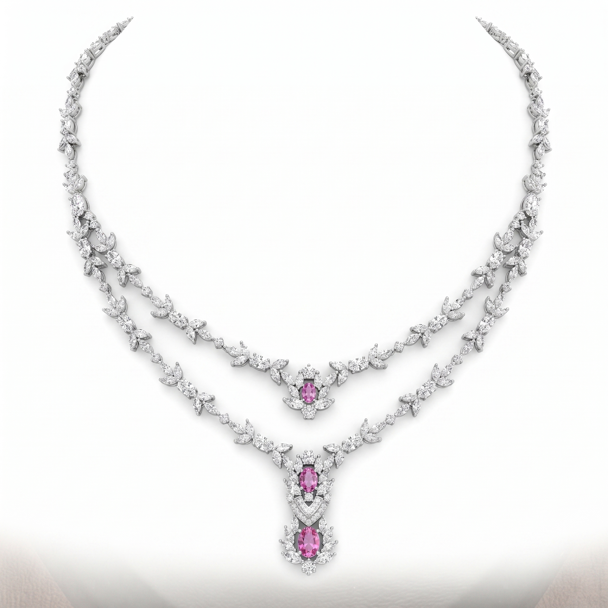 Multicolor American Diamond Pear-Cut Jewelry Set in 925 Sterling Silver Secondary image