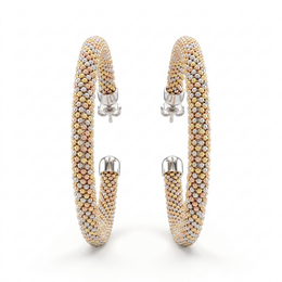 Tri-Color American Diamond Mesh Jewelry Set in 925 Sterling Silver