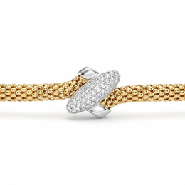 Tri-Color American Diamond Mesh Jewelry Set in 925 Sterling Silver