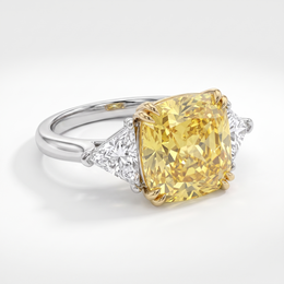 Emerald-Cut Yellow Sapphire Solitaire Ring in 925 Sterling Silver