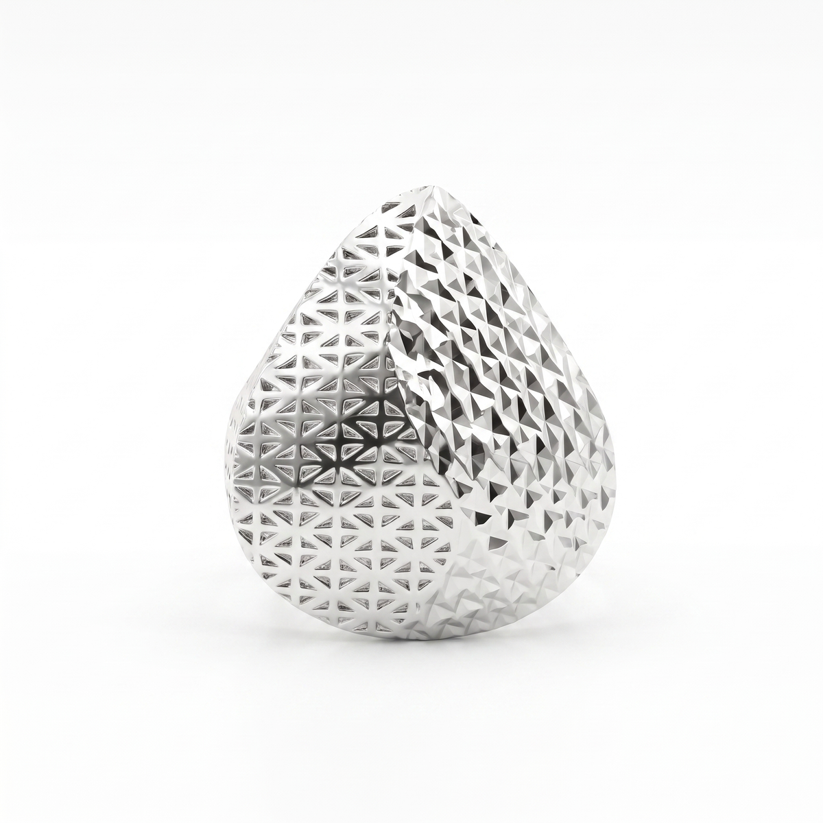 Geometric Faceted Statement Ring in 925 Sterling Silver