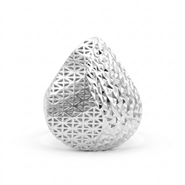 Geometric Faceted Statement Ring in 925 Sterling Silver