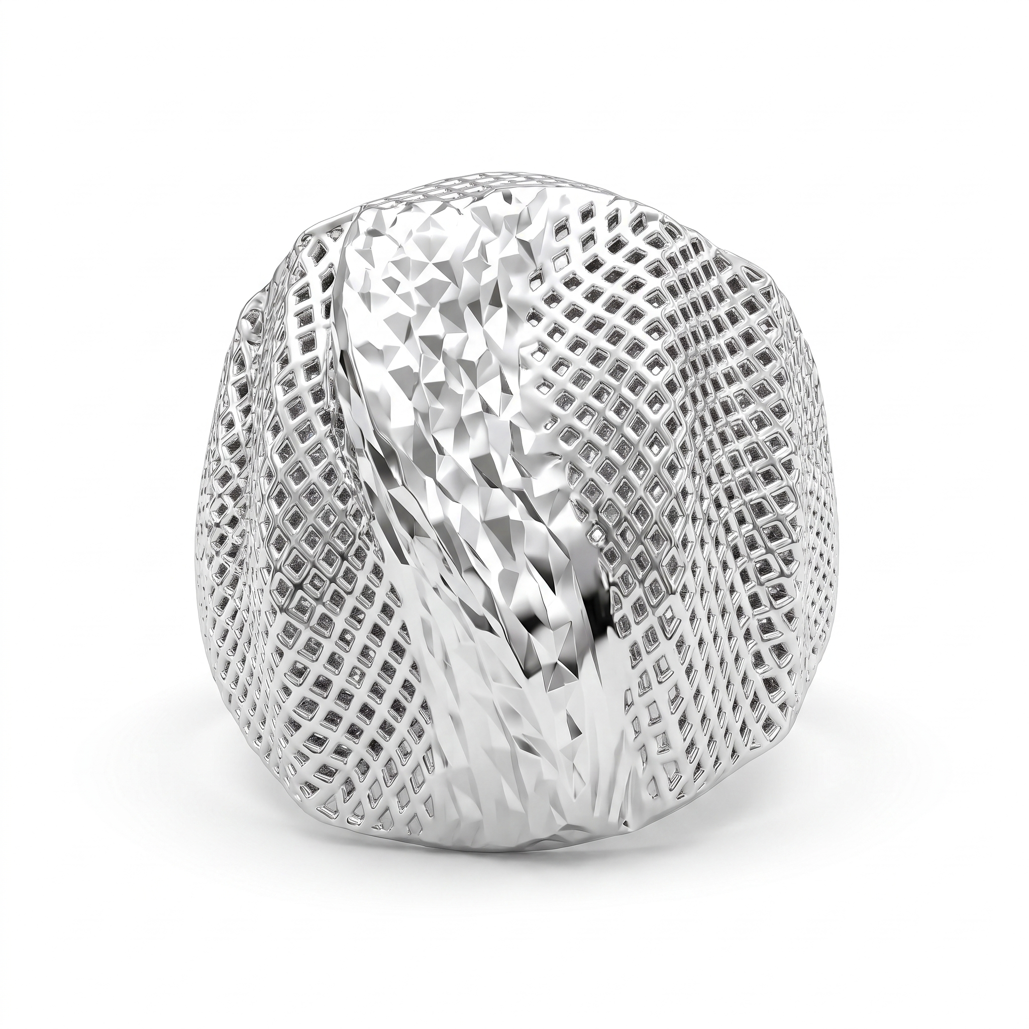 Geometric Diamond-Cut Statement Ring in 925 Sterling Silver Secondary image