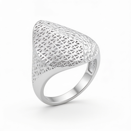Geometric Faceted Statement Ring in 925 Sterling Silver