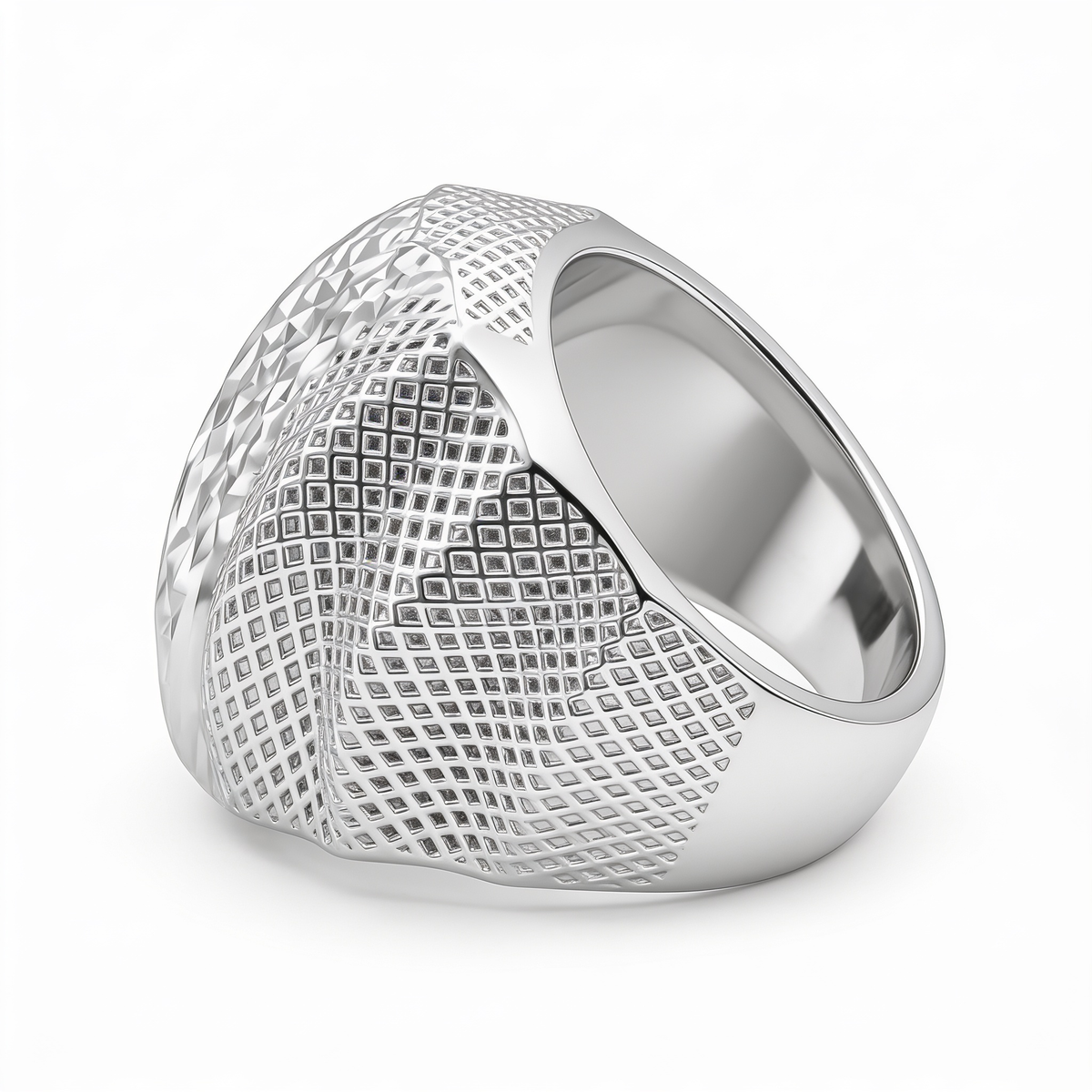 Geometric Diamond-Cut Statement Ring in 925 Sterling Silver Main image