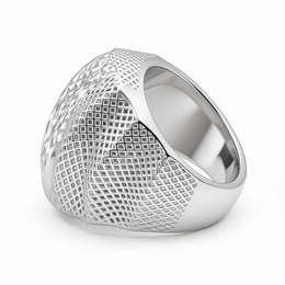 Geometric Diamond-Cut Statement Ring in 925 Sterling Silver