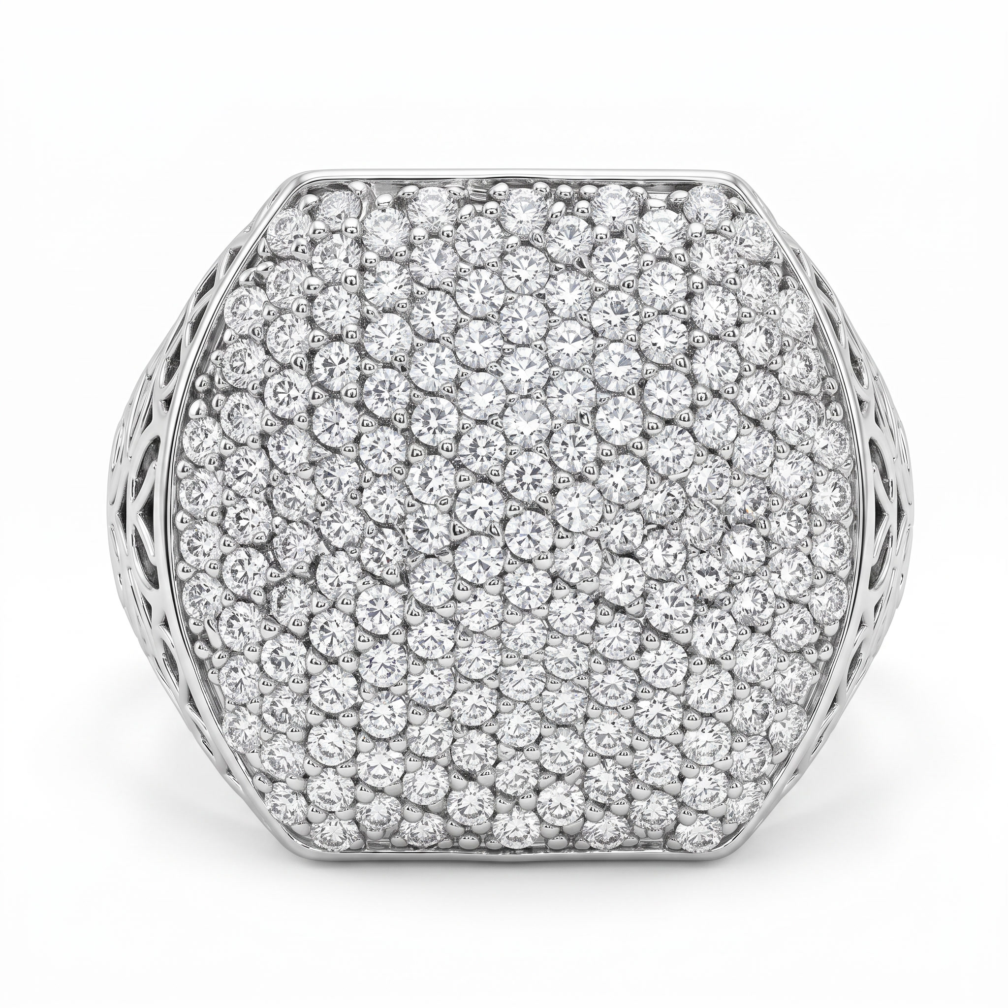 American Diamond Pavé Statement Ring in 925 Silver Secondary image