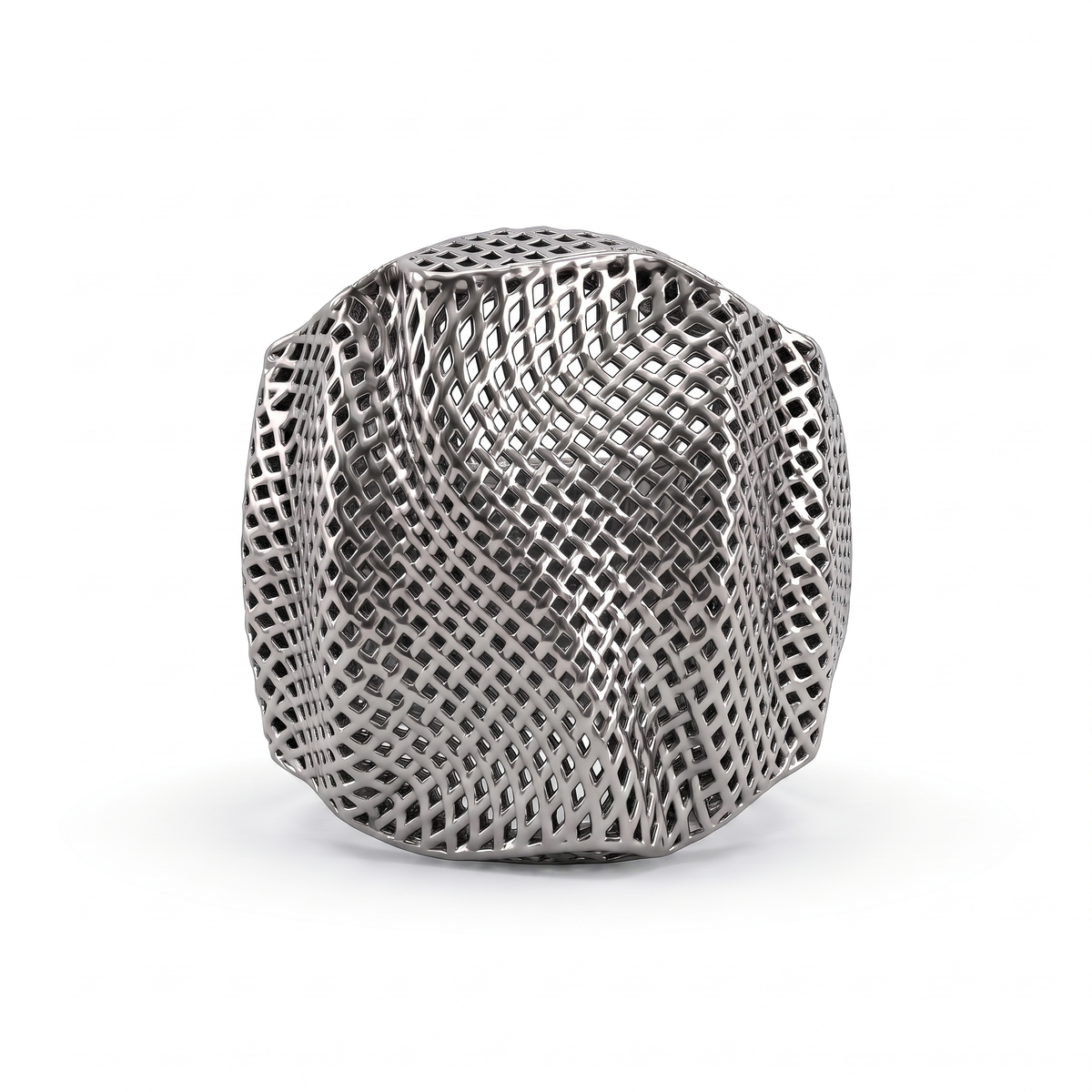 Sculptural Wave Mesh Statement Ring in 925 Silver
