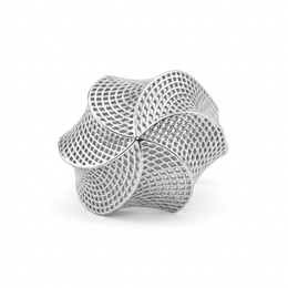Sculptural Four-Petal Mesh Statement Ring in 925 Silver