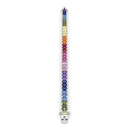 Rainbow Princess-Cut Tennis Bracelet in 925 Silver