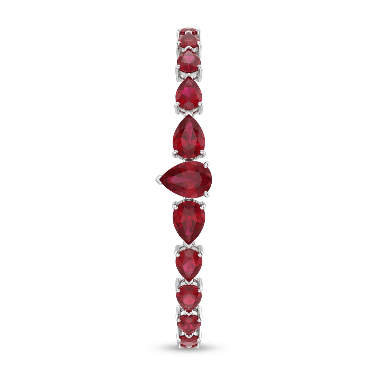 Red Pear-Cut American Diamond Tennis Bracelet in 925 Silver Main image