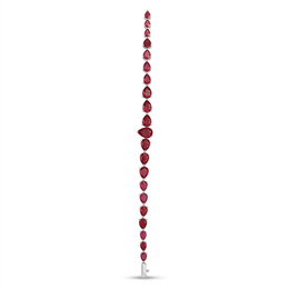 Red Pear-Cut American Diamond Tennis Bracelet in 925 Silver