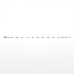 American Diamond Station Chain Bracelet in 925 Sterling Silver