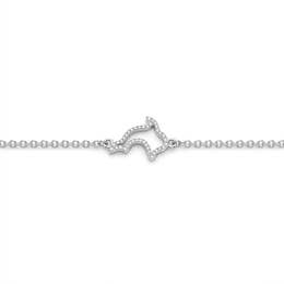 American Diamond Star Charm Chain Bracelet in 925 Sterling Silver