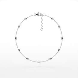 American Diamond Station Chain Bracelet in 925 Sterling Silver