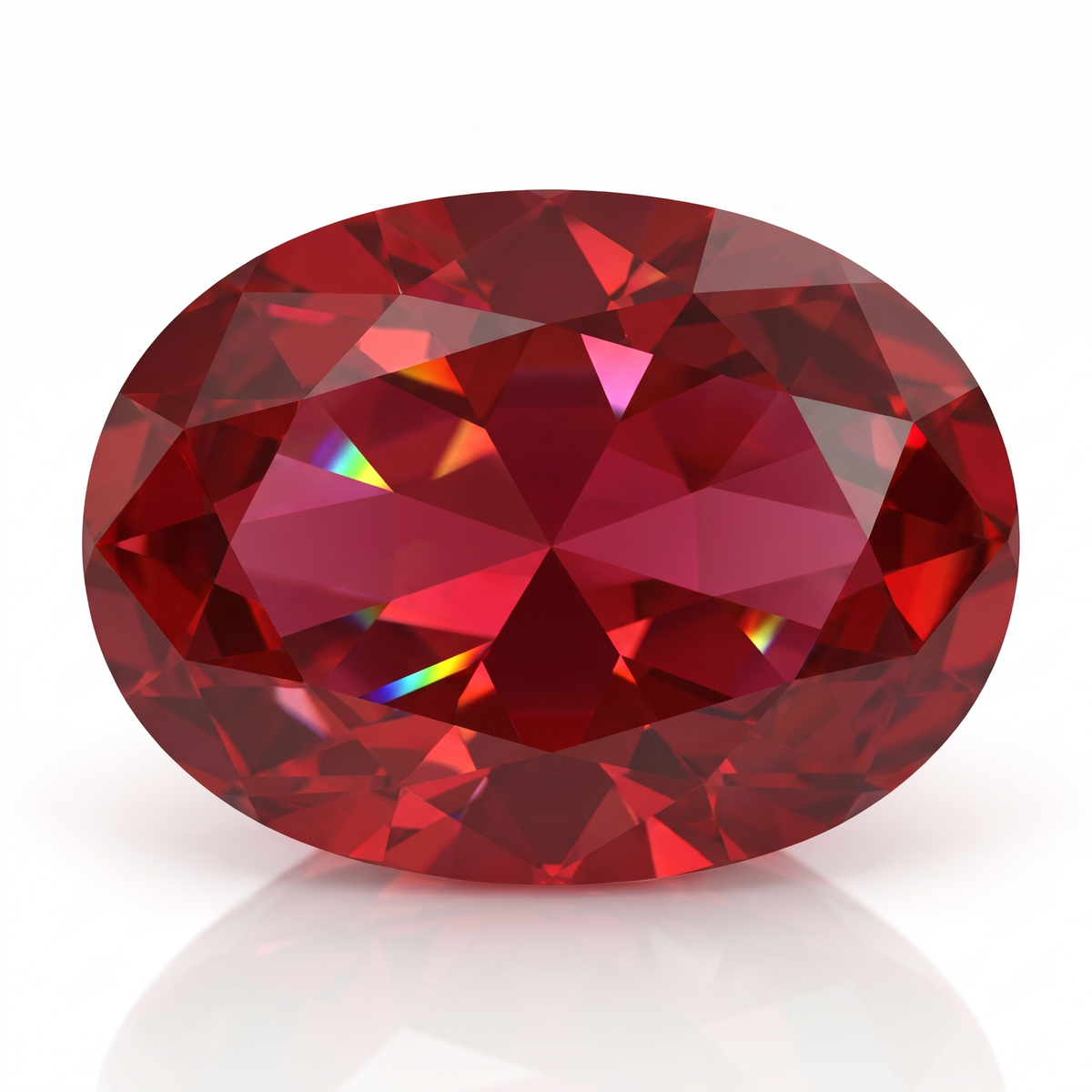 IGI Certified Laboratory Grown Ruby | 8.05 Carat Oval Cut | Purplish Red