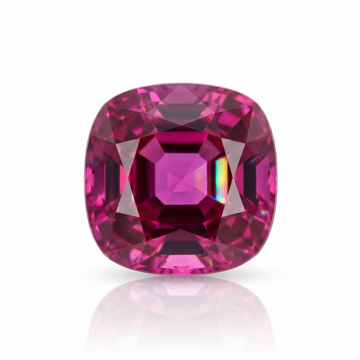 IGI Certified Laboratory Grown Pink Sapphire | 5.23 Carat Square Cushion Mixed Cut | Vibrant Pink Gemstone