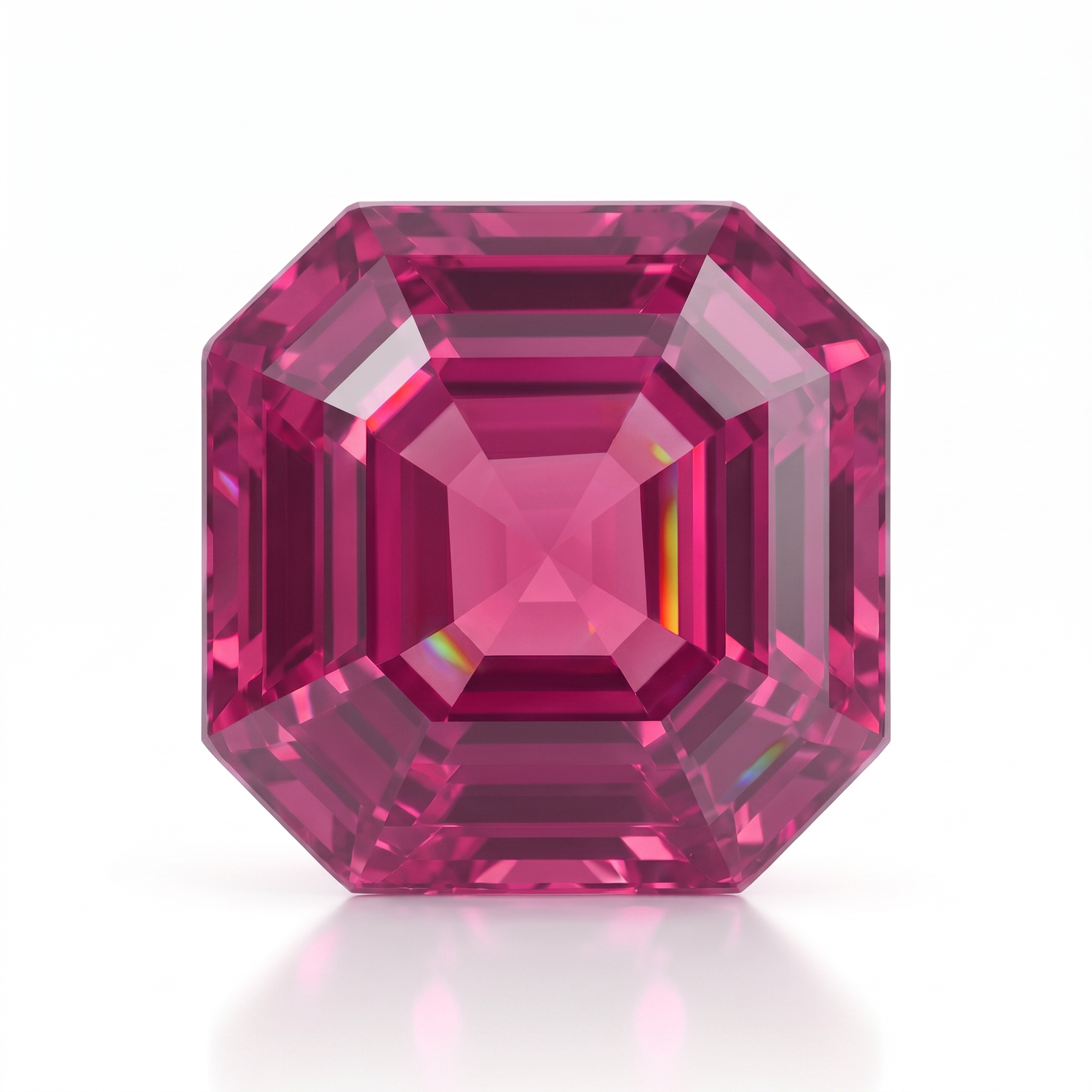 IGI Certified Laboratory Grown Pink Sapphire | 15.85 Carat Square Emerald Cut | Purplish Pink Gemstone