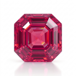 IGI Certified Laboratory Grown Pink Sapphire | 15.85 Carat Square Emerald Cut | Purplish Pink Gemstone