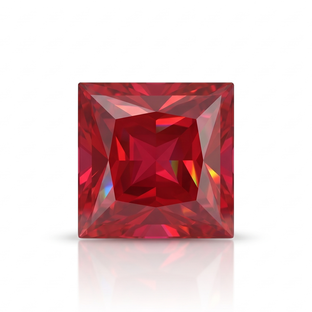 IGI Certified Laboratory Grown Ruby | 1.24 Carat Princess Cut | Purplish Red Gemstone Main image