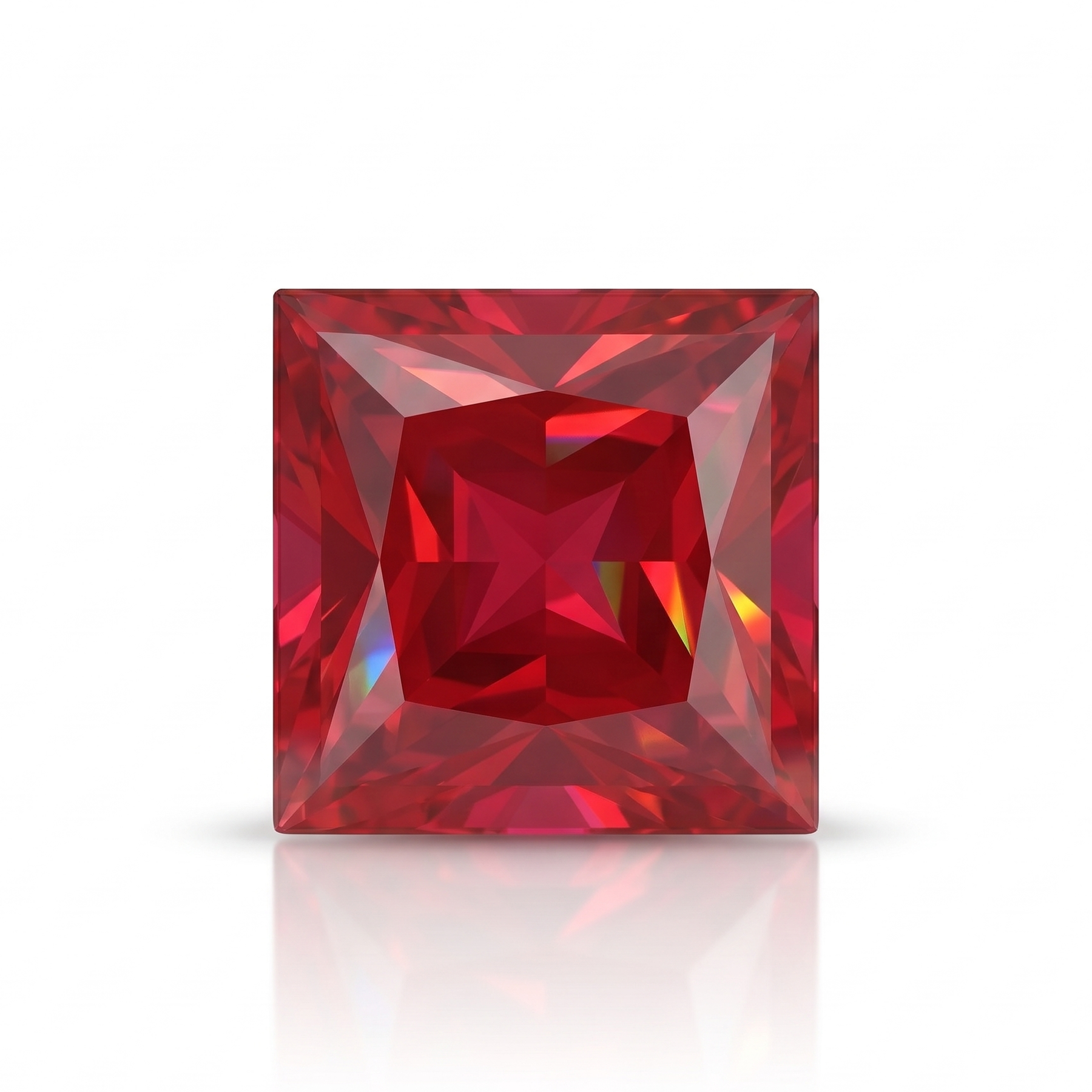 IGI Certified Laboratory Grown Ruby | 1.24 Carat Princess Cut | Purplish Red Gemstone