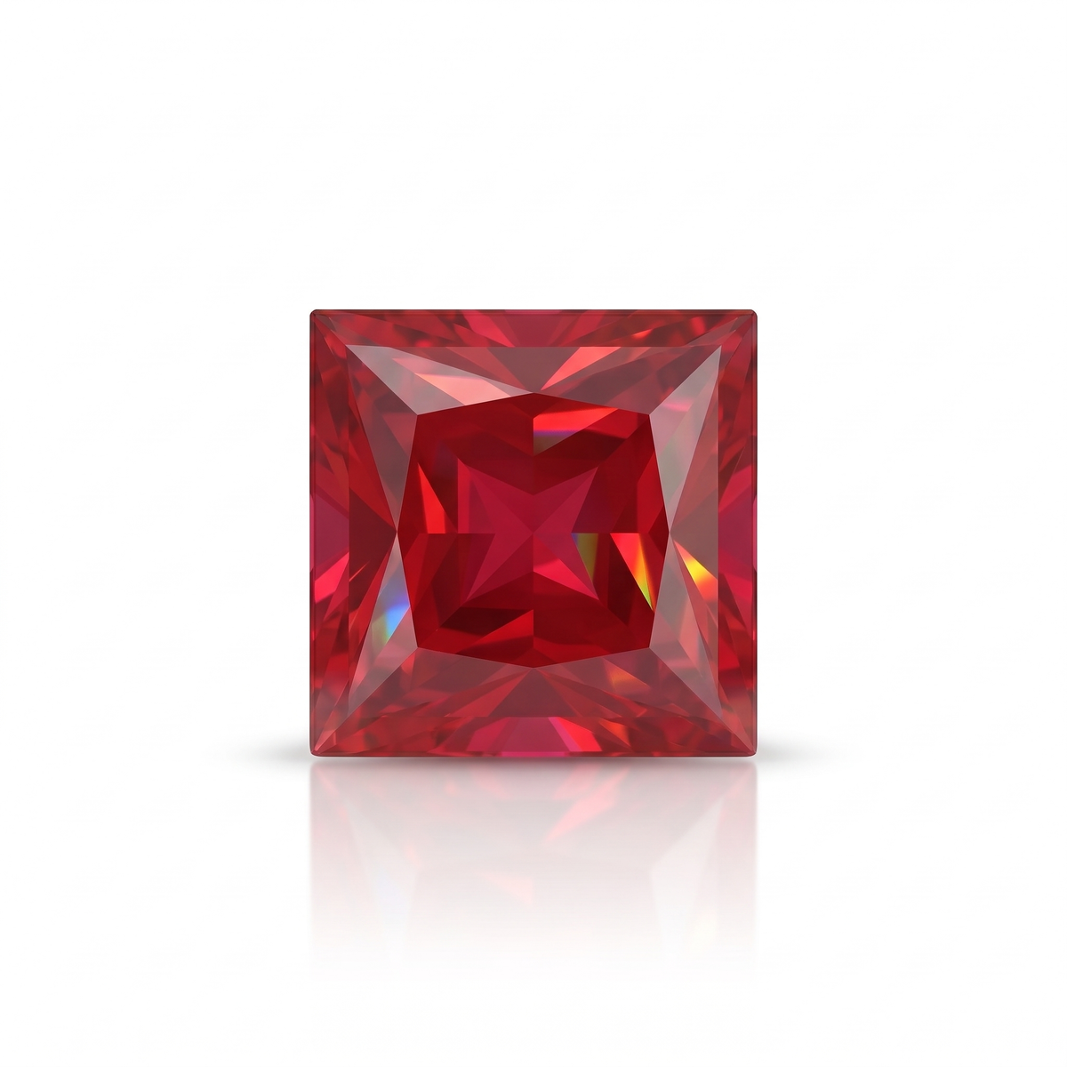 IGI Certified Laboratory Grown Ruby | 1.27 Carat Princess Cut | Purplish Red Ruby Gemstone