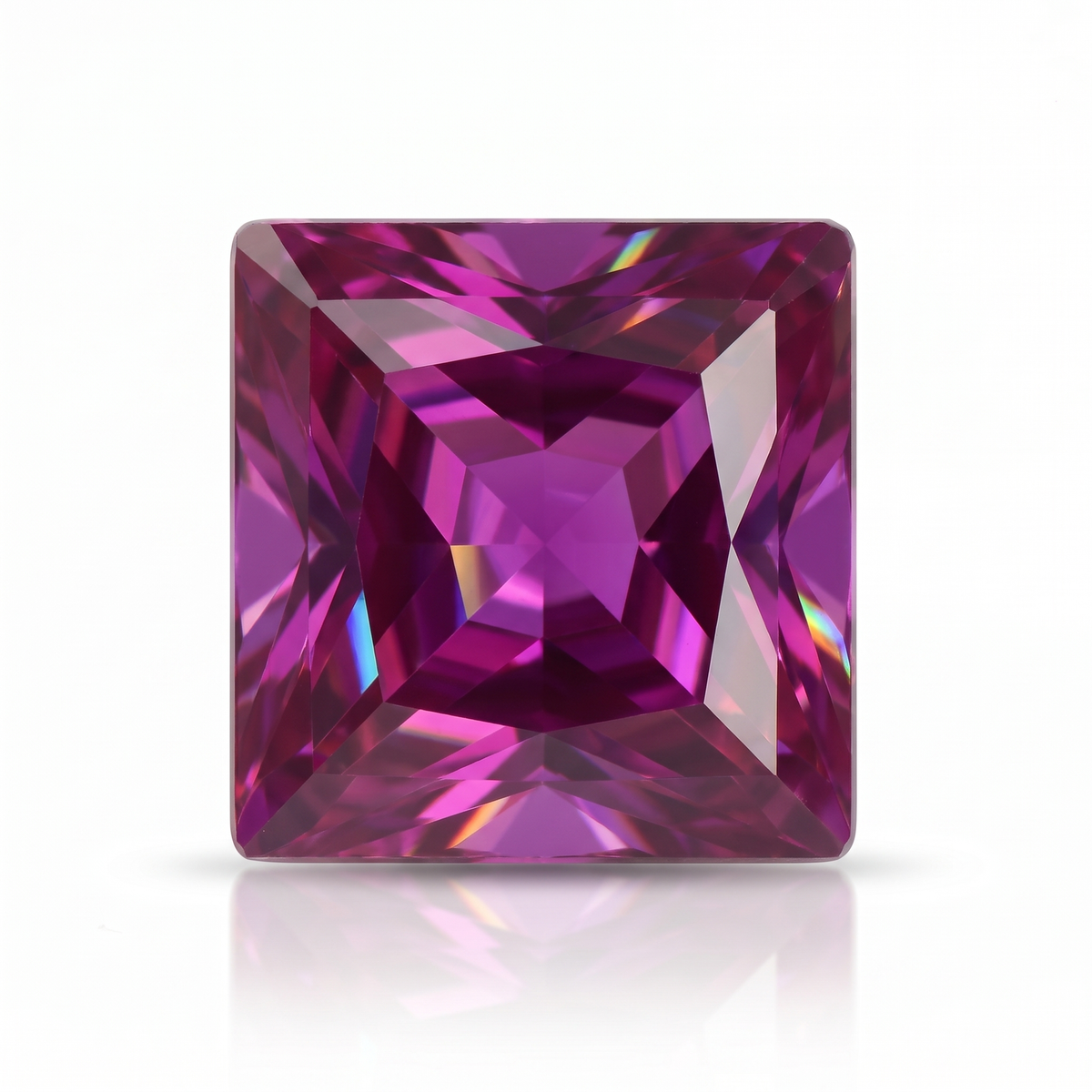 IGI Certified Laboratory Grown Ruby | 1.29 Carat Princess Cut | Purplish Red Gemstone Main image