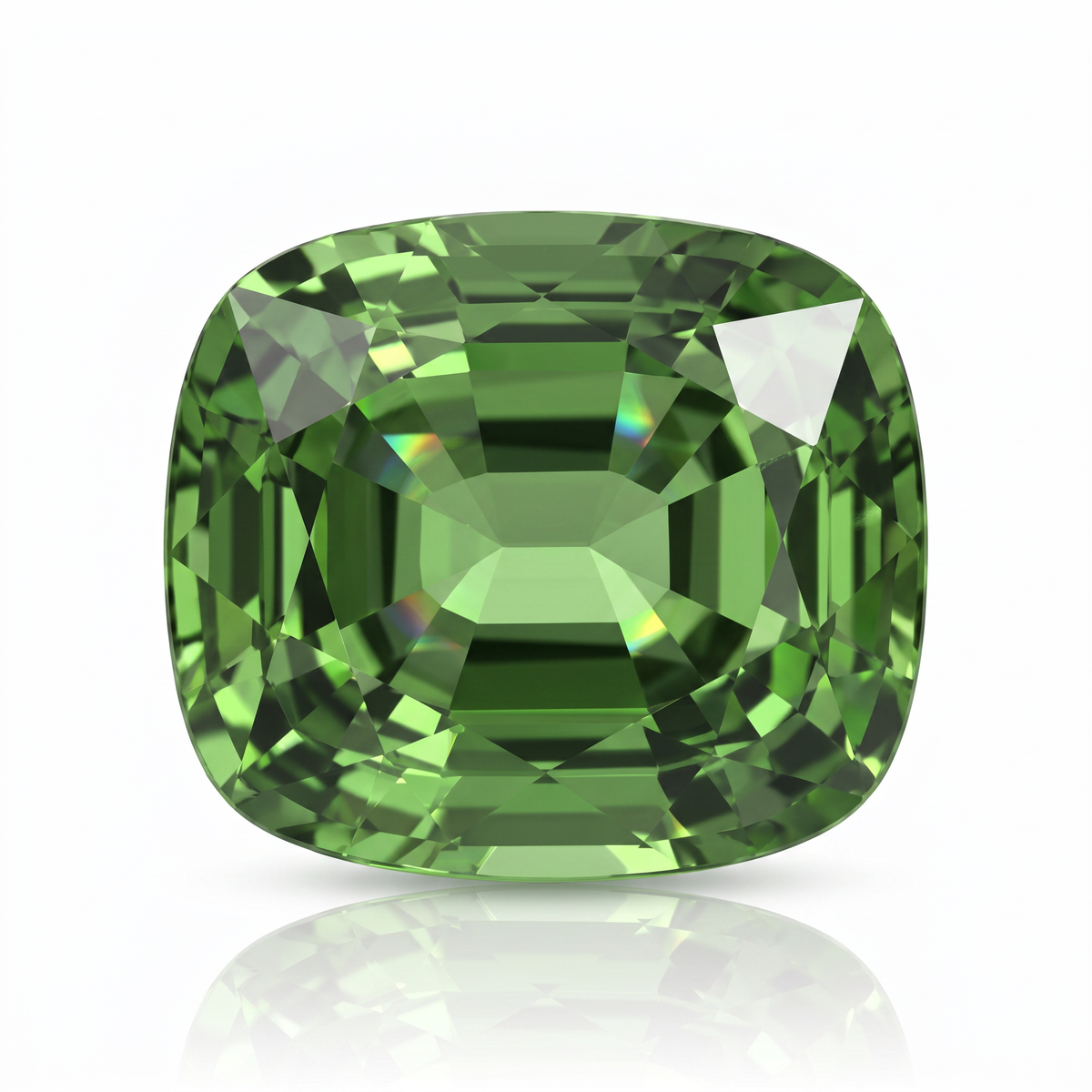 IGI Certified Laboratory Grown Yellowish Green Spinel | 20.16 Carat Cushion Mixed Cut | Rare Statement Gemstone Main image
