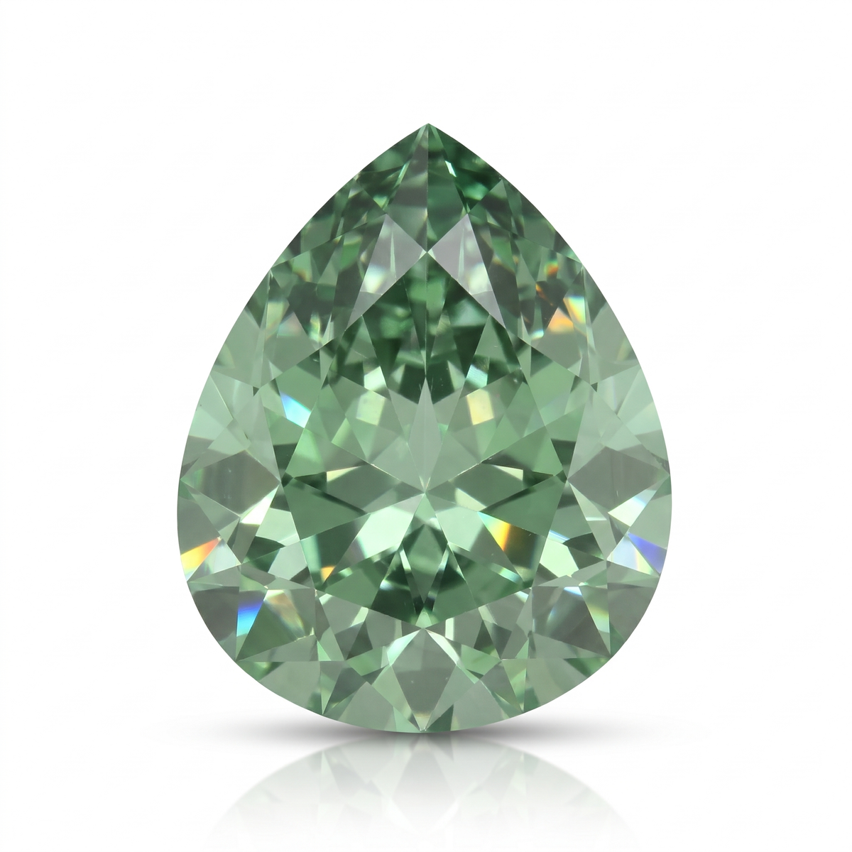 IGI Certified Laboratory Grown Green Sapphire | 11.80 Carat Pear Mixed Cut | Vibrant Green Gemstone