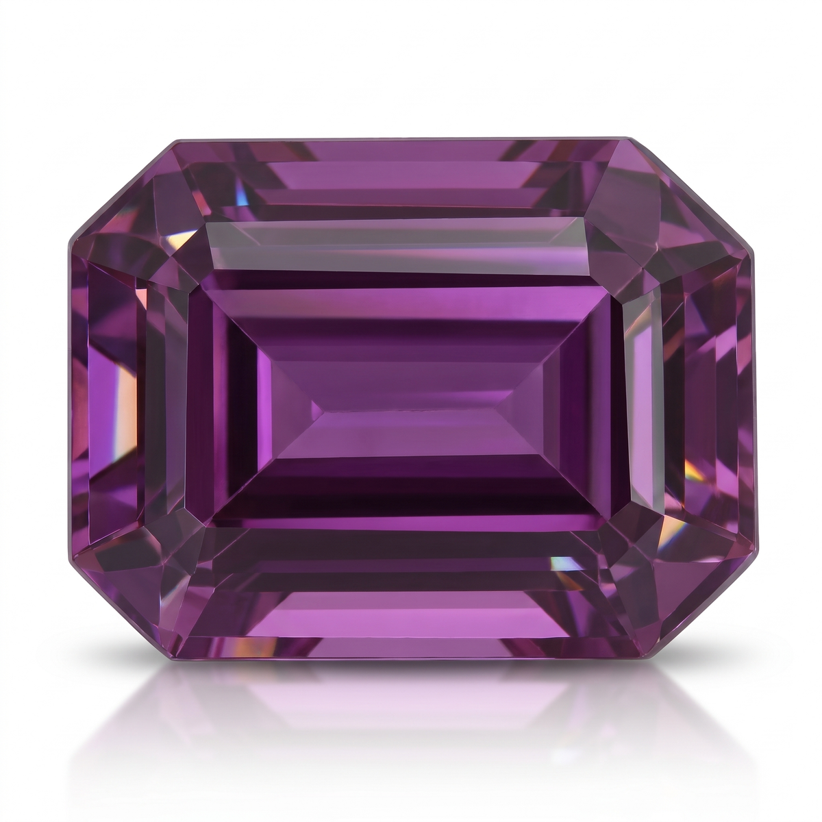 IGI Certified Laboratory Grown Pink Sapphire | 6.15 Carat Emerald Cut | Premium Purplish Pink Gemstone