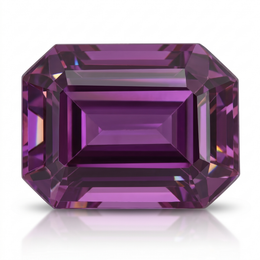 IGI Certified Laboratory Grown Pink Sapphire | 6.15 Carat Emerald Cut | Premium Purplish Pink Gemstone