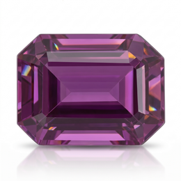 IGI Certified Laboratory Grown Pink Sapphire | 6.15 Carat Emerald Cut | Premium Purplish Pink Gemstone