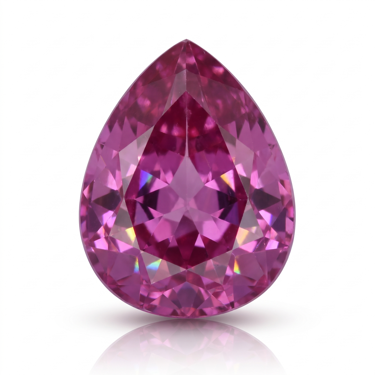 IGI Certified Laboratory Grown Pink Sapphire | 24.45 Carat Pear Mixed Cut | Luxury Purplish Pink Gemstone