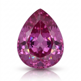 IGI Certified Laboratory Grown Pink Sapphire | 24.45 Carat Pear Mixed Cut | Luxury Purplish Pink Gemstone