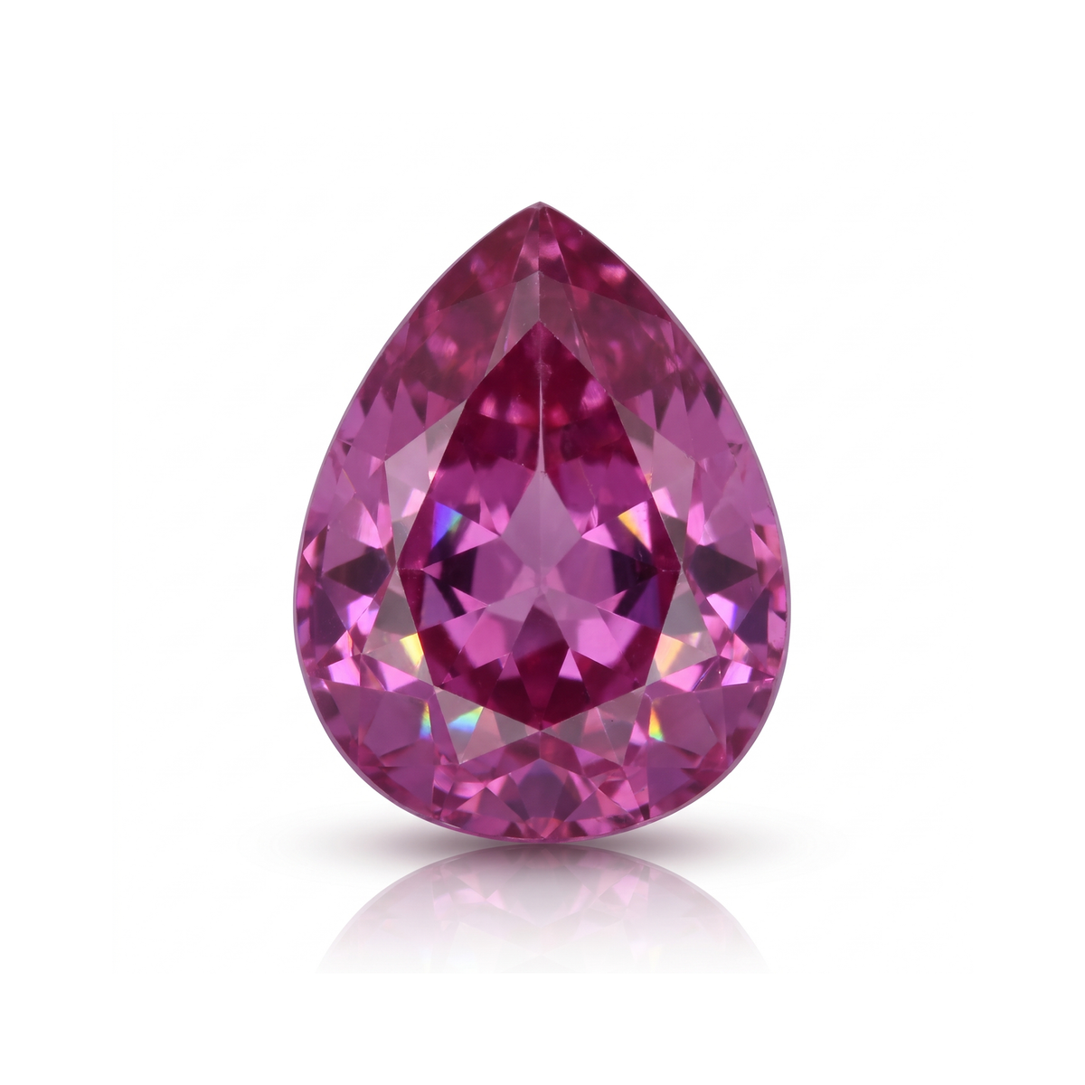 IGI Certified Laboratory Grown Pink Sapphire | 24.45 Carat Pear Mixed Cut | Luxury Purplish Pink Gemstone Main image