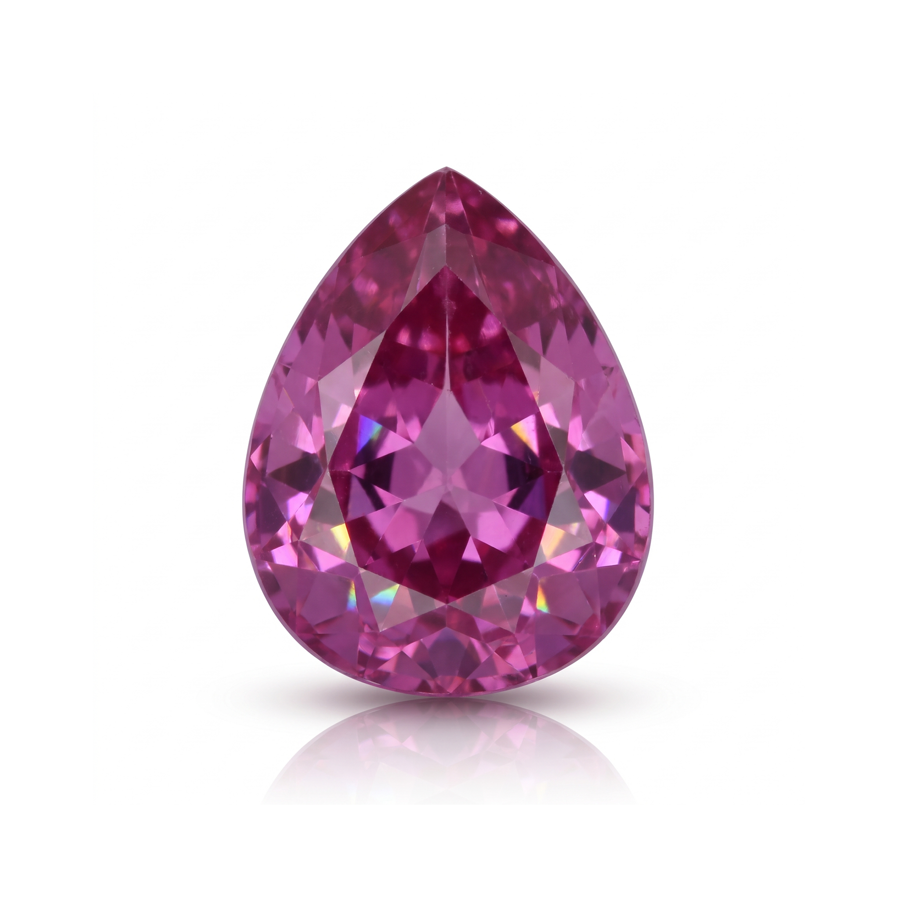 IGI Certified Laboratory Grown Pink Sapphire | 24.45 Carat Pear Mixed Cut | Luxury Purplish Pink Gemstone