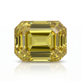 IGI Certified Laboratory Grown Yellow Sapphire | 17.25 Carat Emerald Cut | Premium Bright Yellow Gemstone