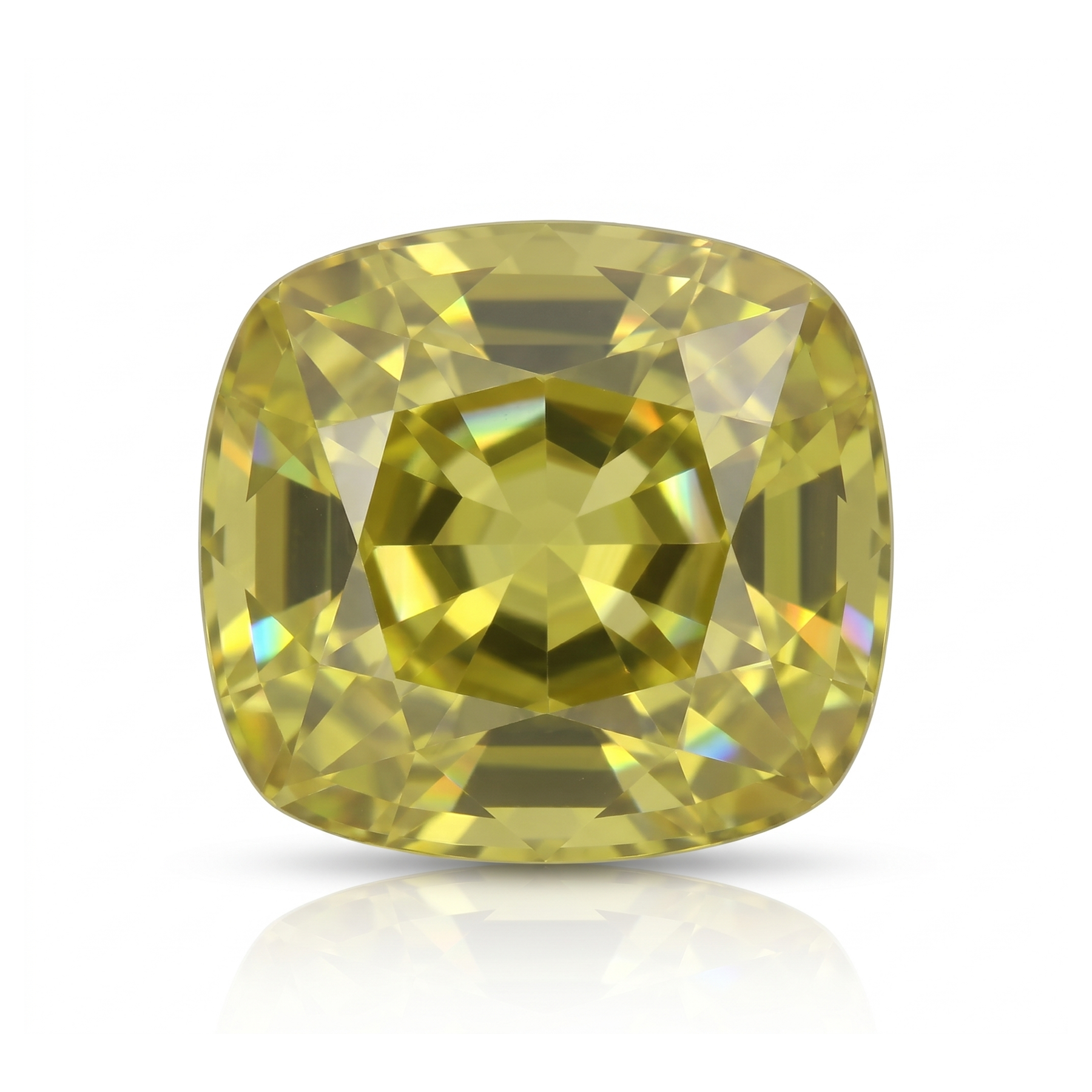 IGI Certified Laboratory Grown Yellow Sapphire | 15.16 Carat Cushion Mixed Cut | Premium Bright Yellow Gemstone