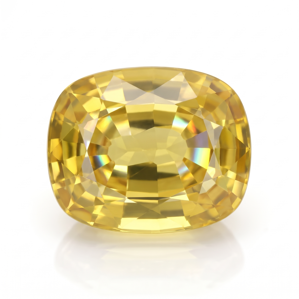 IGI Certified Laboratory Grown Yellow Sapphire | 32.67 Carat Cushion Mixed Cut | Exceptional Luxury Statement Gemstone