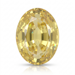 IGI Certified Laboratory Grown Yellow Sapphire | 20.49 Carat Oval Mixed Cut | Luxury Bright Yellow Gemstone
