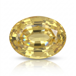IGI Certified Laboratory Grown Yellow Sapphire | 20.49 Carat Oval Mixed Cut | Luxury Bright Yellow Gemstone