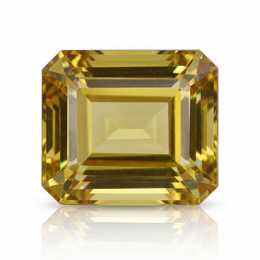 IGI Certified Laboratory Grown Yellow Sapphire | 20.92 Carat Emerald Cut | Premium Vivid Yellow Gemstone