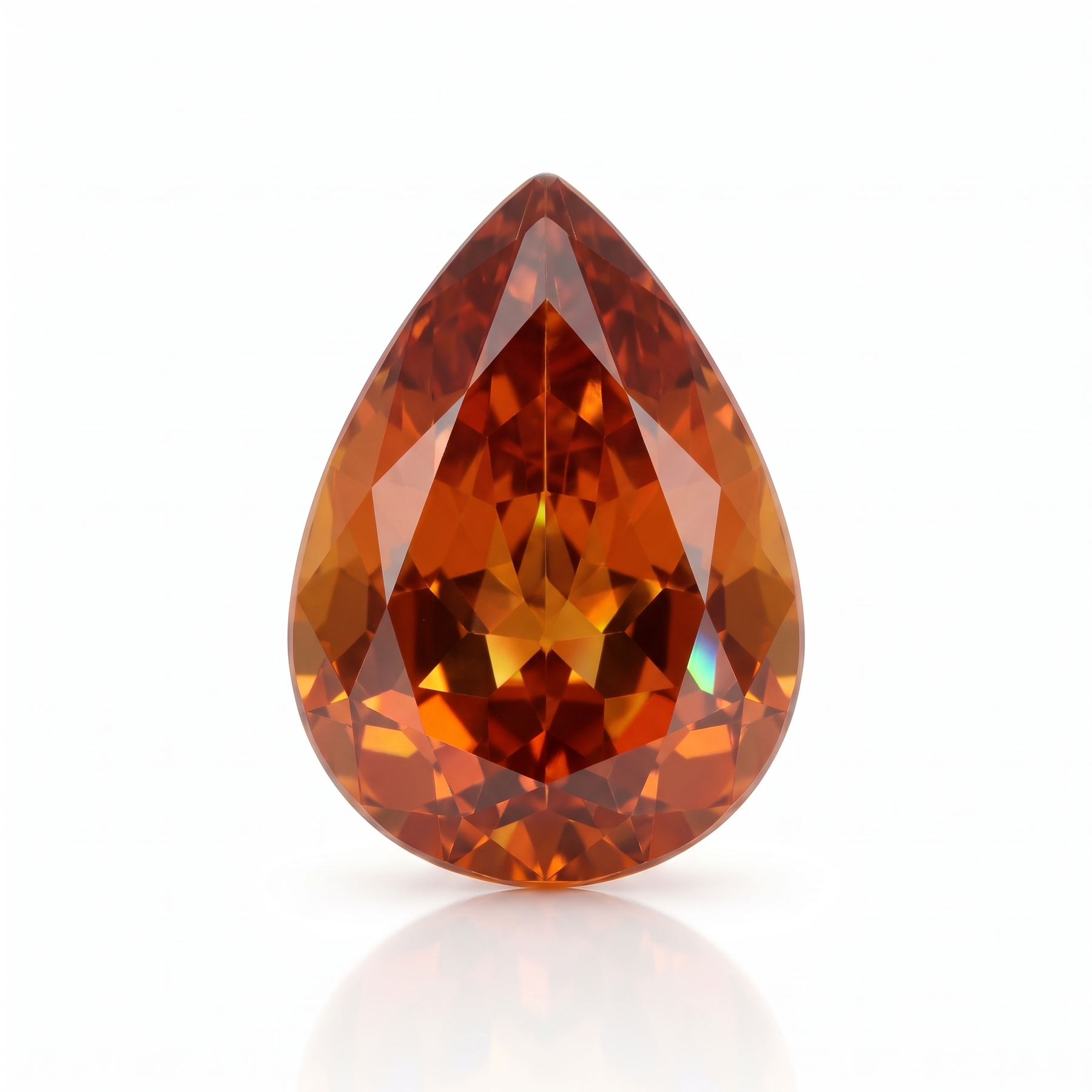 IGI Certified Laboratory Grown Orange Sapphire | 1.07 Carat Pear Mixed Cut | Vivid Orange Gemstone
