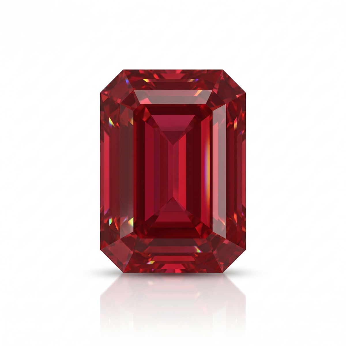 IGI Certified Laboratory Grown Ruby | 14.18 Carat Emerald Cut | Vivid Red