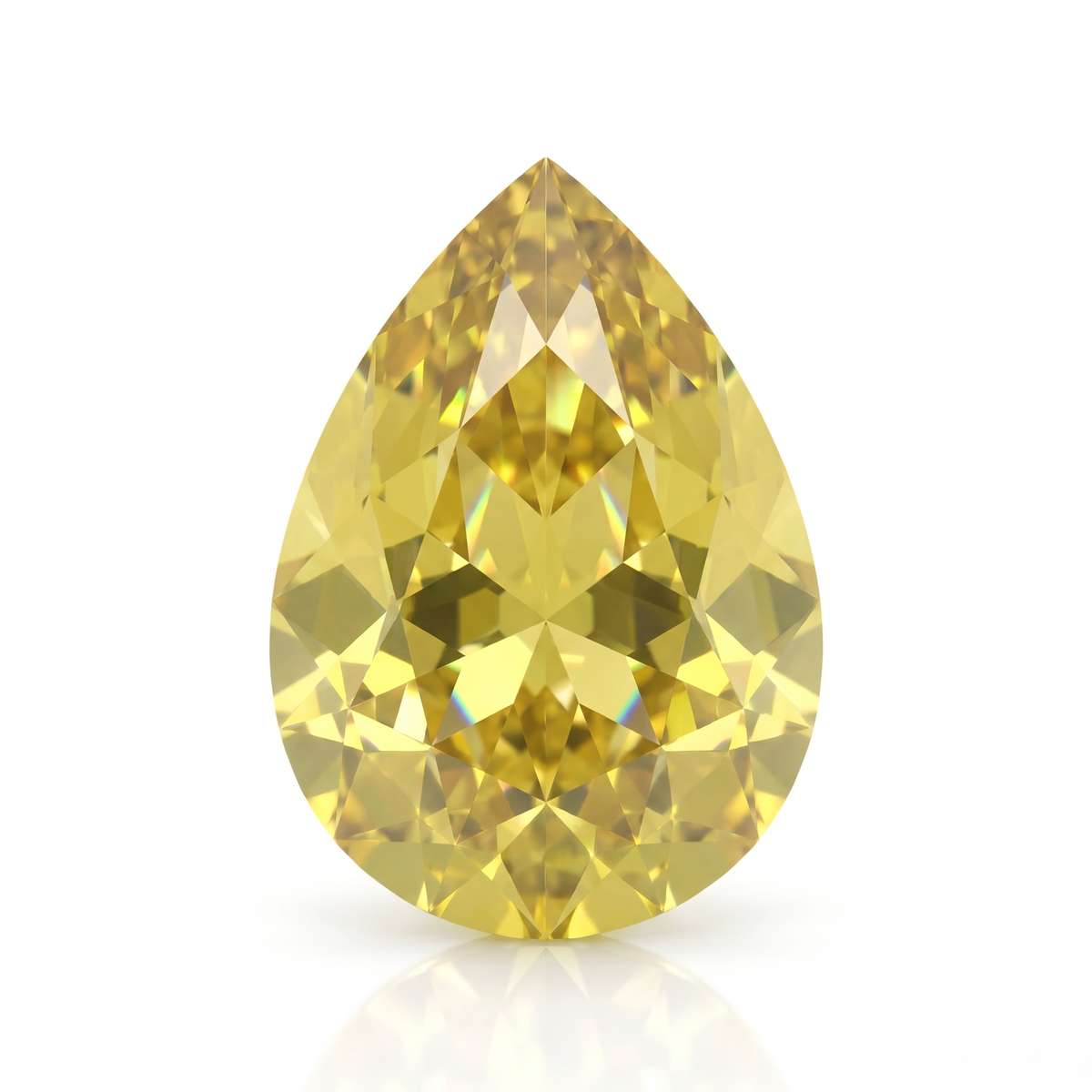 IGI Certified Laboratory Grown Yellow Sapphire | 4.33 Carat Pear Mixed Cut | Premium Bright Yellow Gem Main image