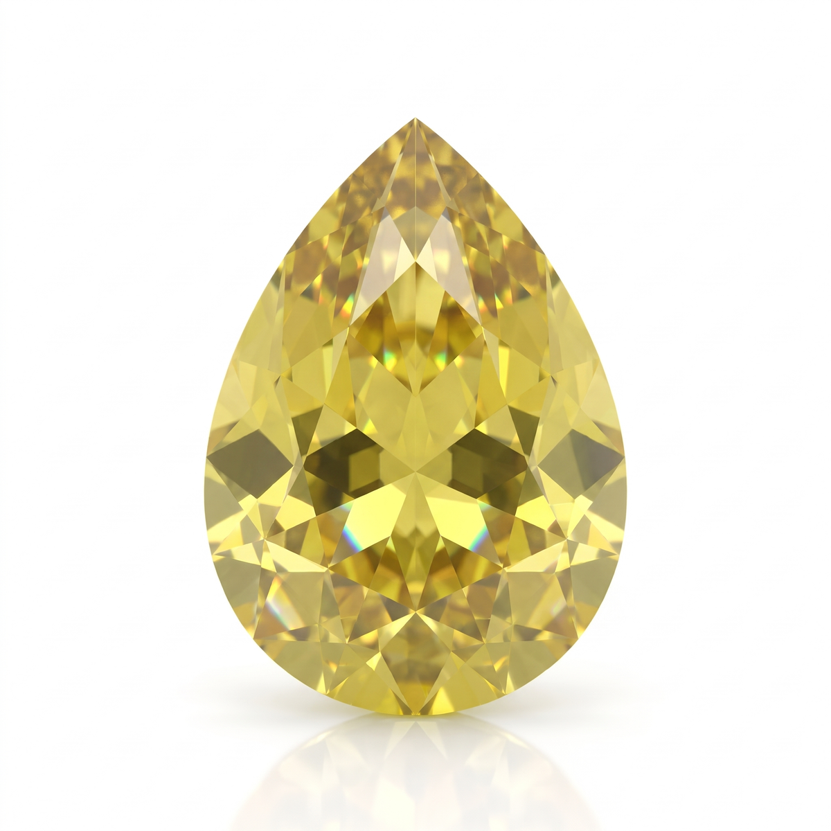 IGI Certified Laboratory Grown Yellow Sapphire | 4.33 Carat Pear Mixed Cut | Premium Bright Yellow Gem