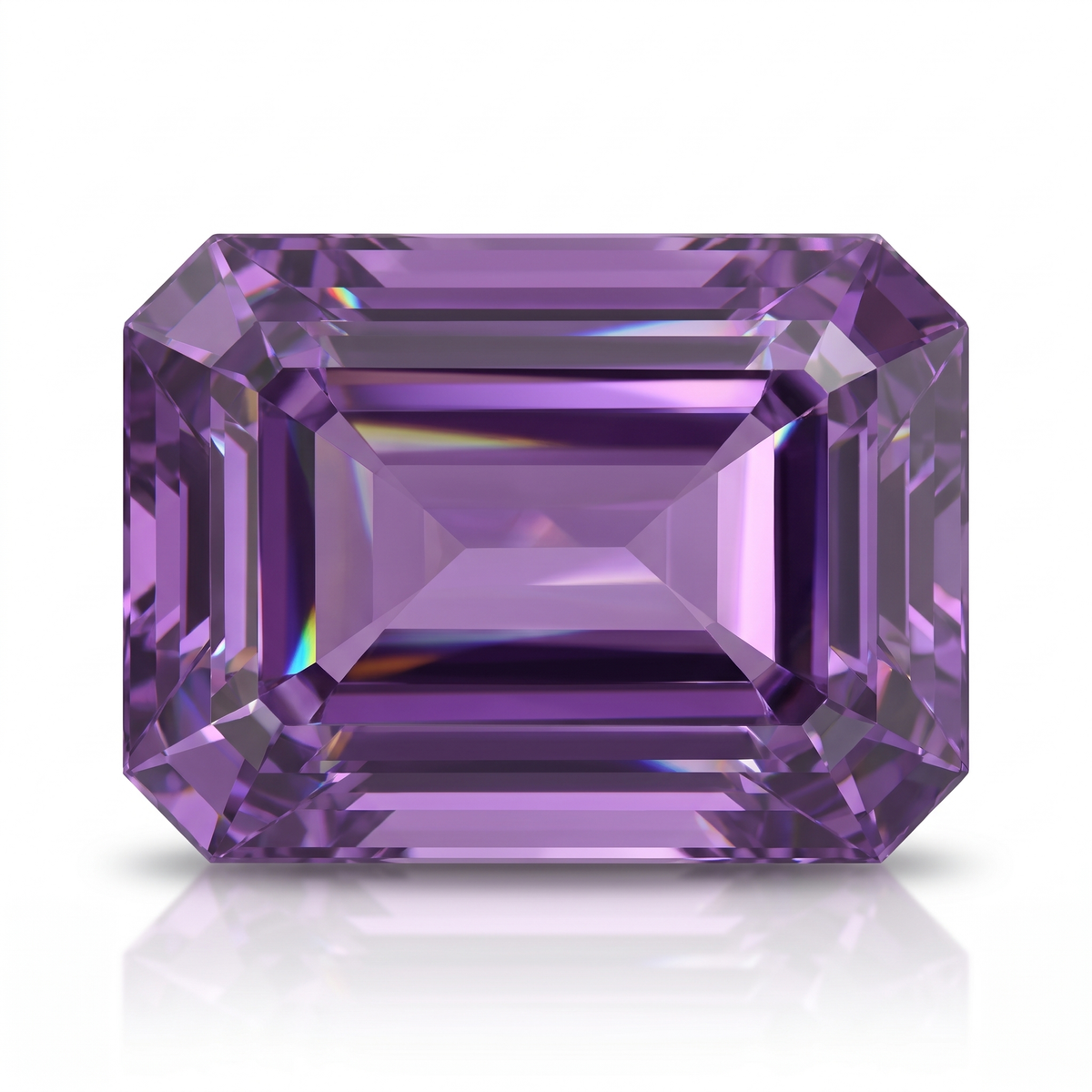 IGI Certified Laboratory Grown Violethish Purple Sapphire | 10.47 Carat Emerald Cut | Luxury Gemstone